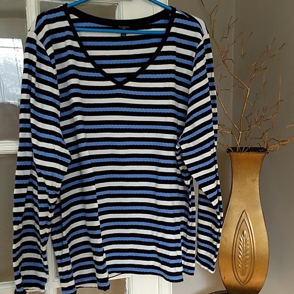 Striped textured knit top